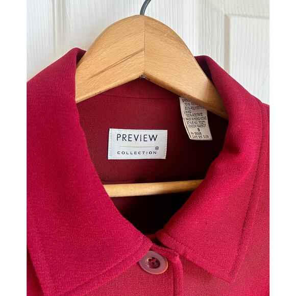 Vintage 90's Women's Dark Red Boxy Blazer Size M | 90's Work Wear Blazer - Picture 2 of 4